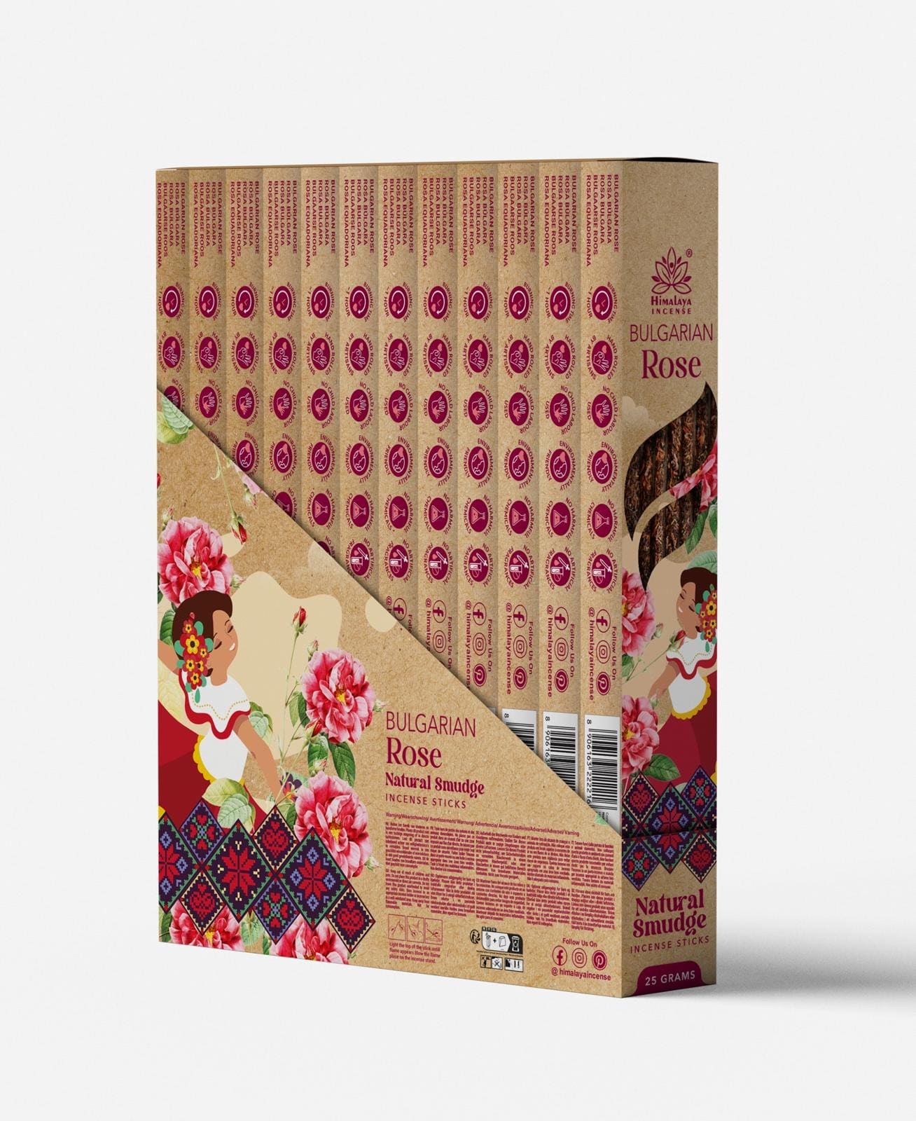 Bastoncino di incenso alla rosa bulgara dell'Himalaya-25g